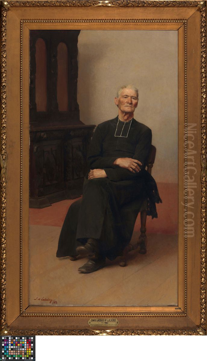 Portrait of an Old Priest Oil Painting by Jacques de Lalaing