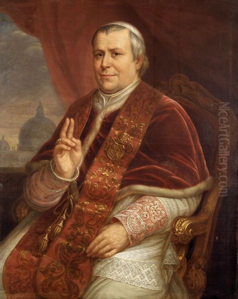 Portrait of Pope Pius IX Oil Painting by Charles Picque