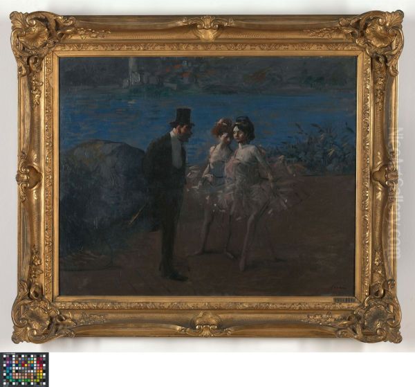 Female Dancers Oil Painting by Jean-Louis Forain