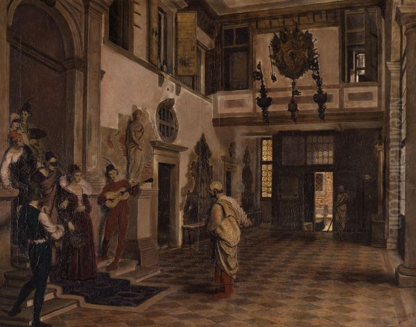 Feast at the Doge's Palace in Venice Oil Painting by Xavier Mellery