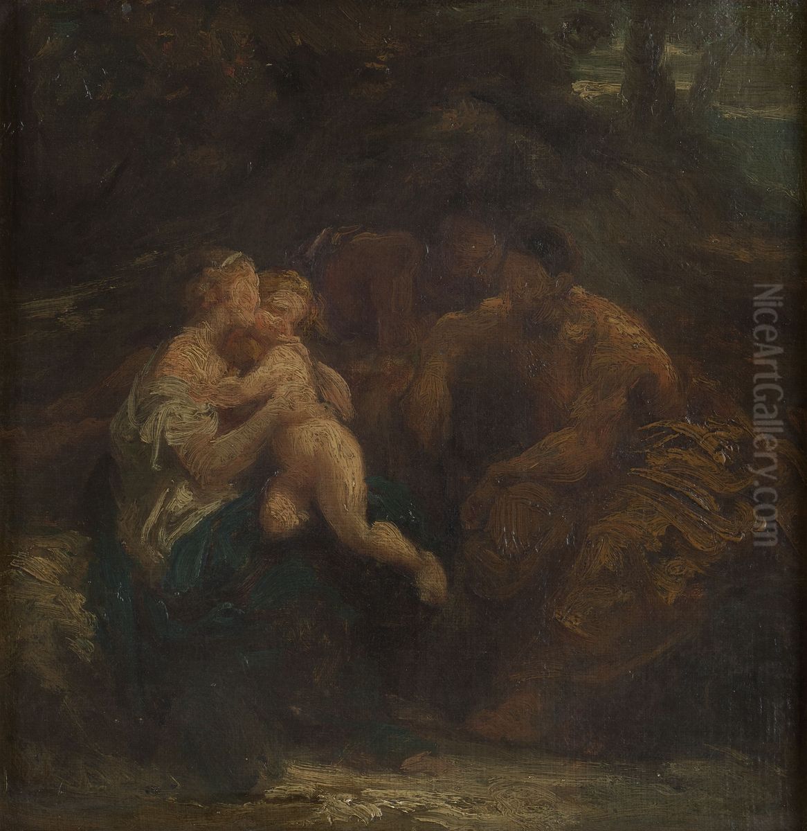 The Holy Family Oil Painting by Francisque Millet