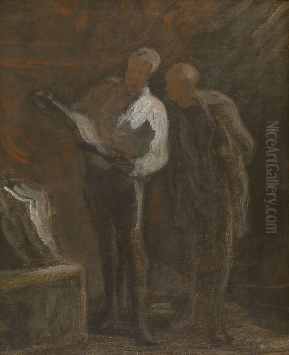 Collecting Engravings Oil Painting by Honore Daumier