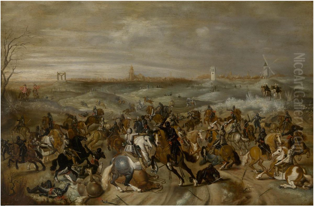 The battle of Leckerbeetje Oil Painting by Sebastiaen Vrancx