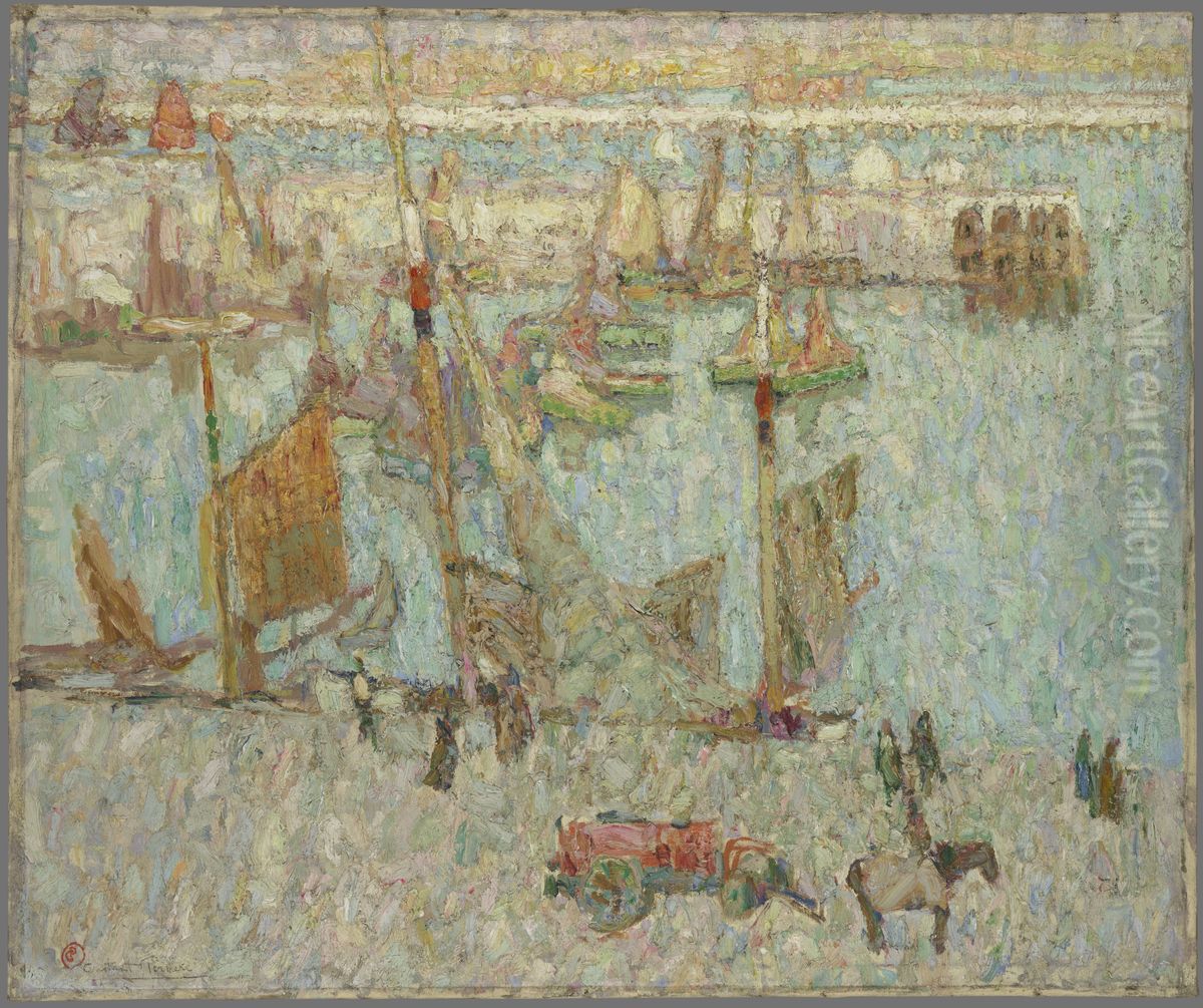 Ostend Harbour Oil Painting by Constant Permeke Ostend Harbour Oil Painting by Constant Permeke