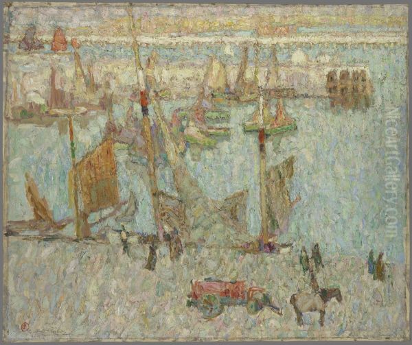 Ostend Harbour Oil Painting by Constant Permeke
