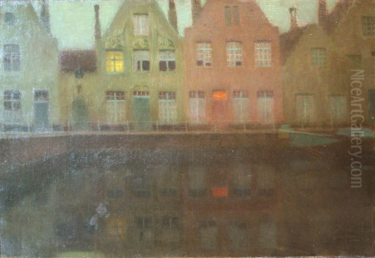 The Quay Oil Painting by Henri Le Sidaner