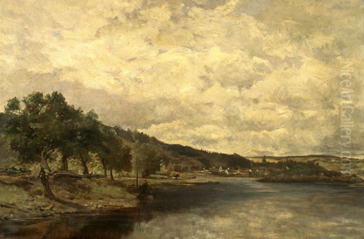 The River Meuse at Anseremme Oil Painting by Hippolyte Boulenger