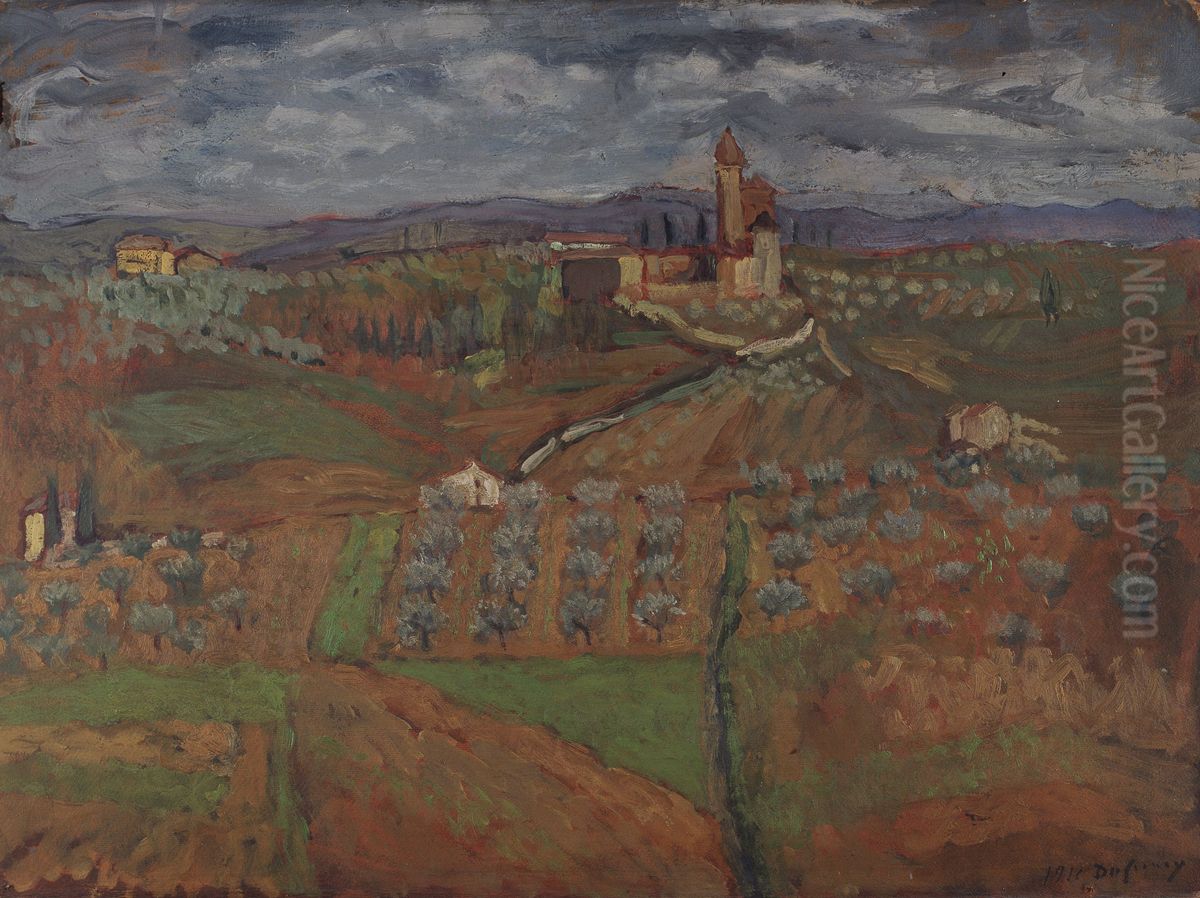 The Countryside around Siena Oil Painting by Georges Leon Dufrenoy