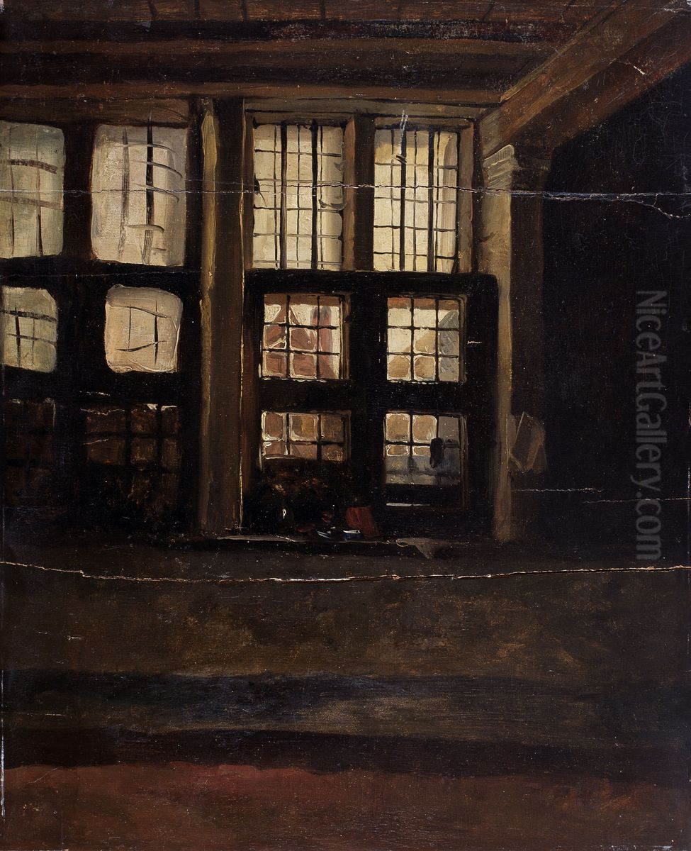 Apartment Interior Oil Painting by Henri de Braekeleer