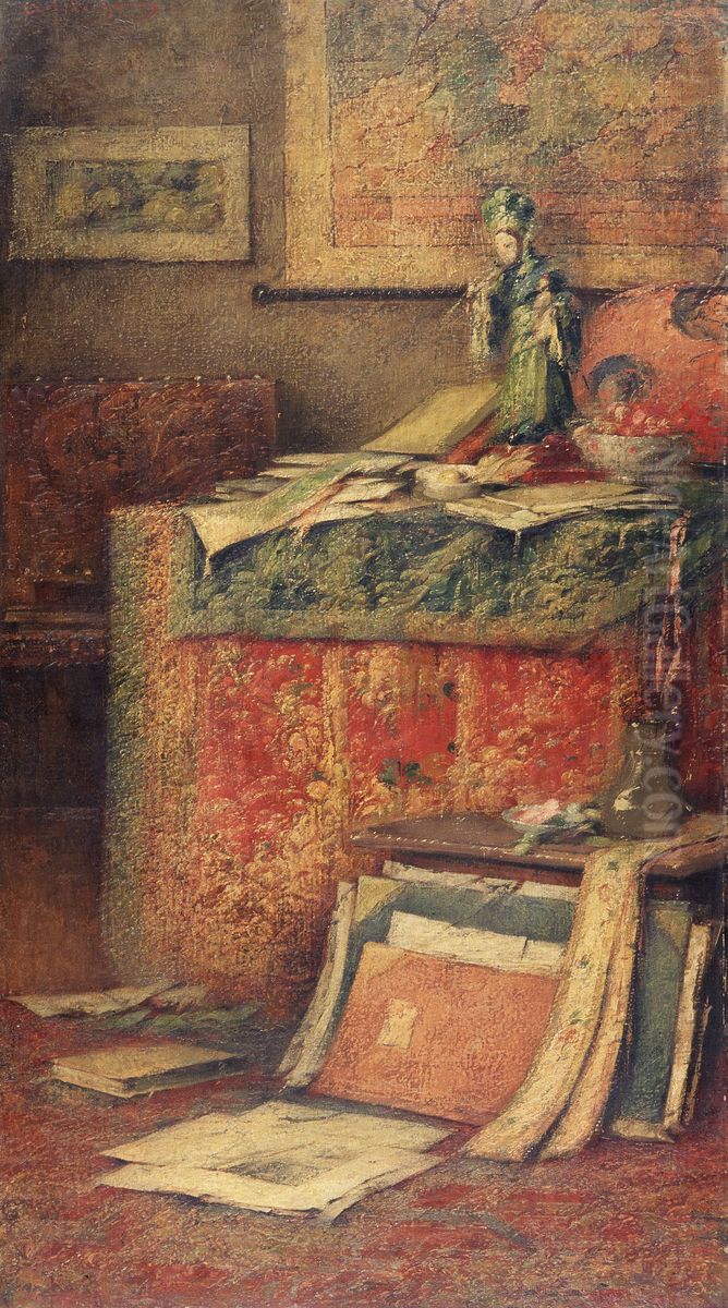 Studio Materials Oil Painting by Alfred Verhaeren