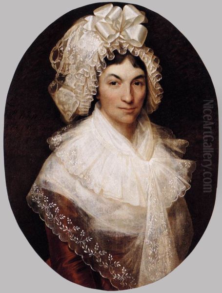 Portret van Jeanne Bauwens-van Peteghem Oil Painting by Francois Kinson