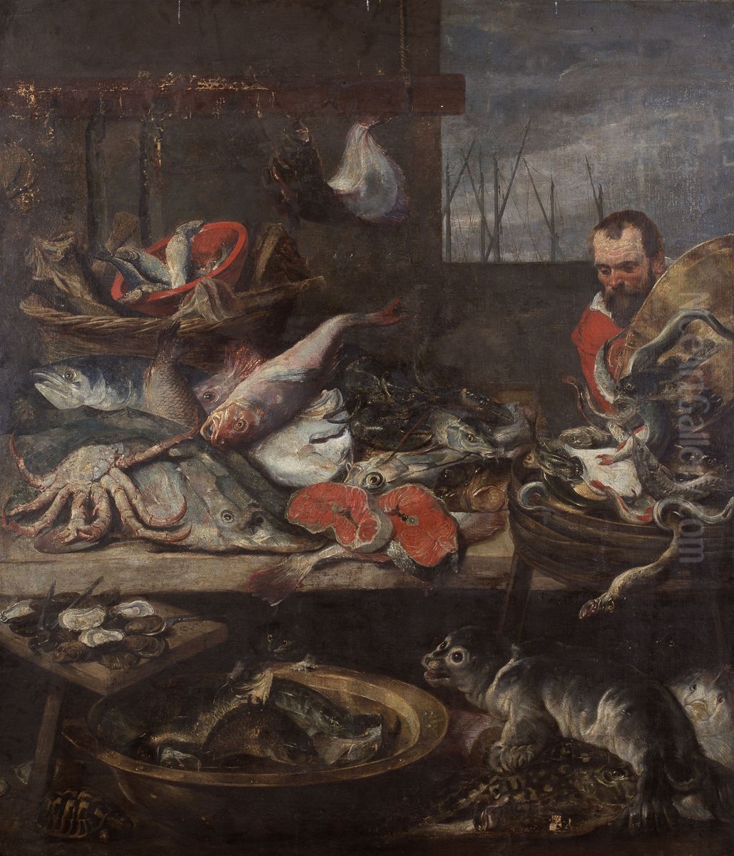 Fishmonger's Stall Oil Painting by Frans Snyders