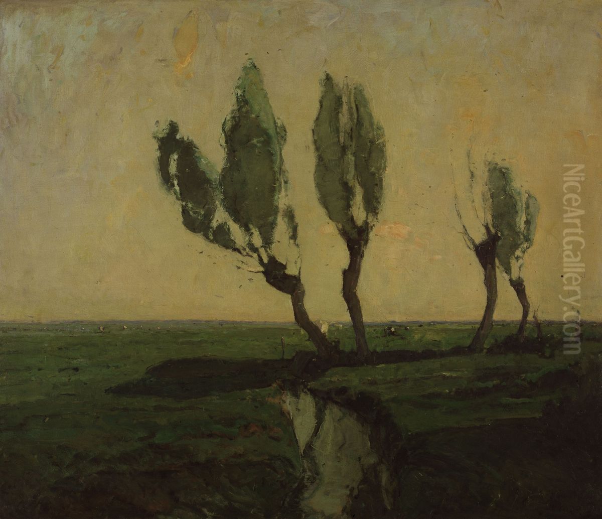 Morning in the Polders Oil Painting by Frans Hens