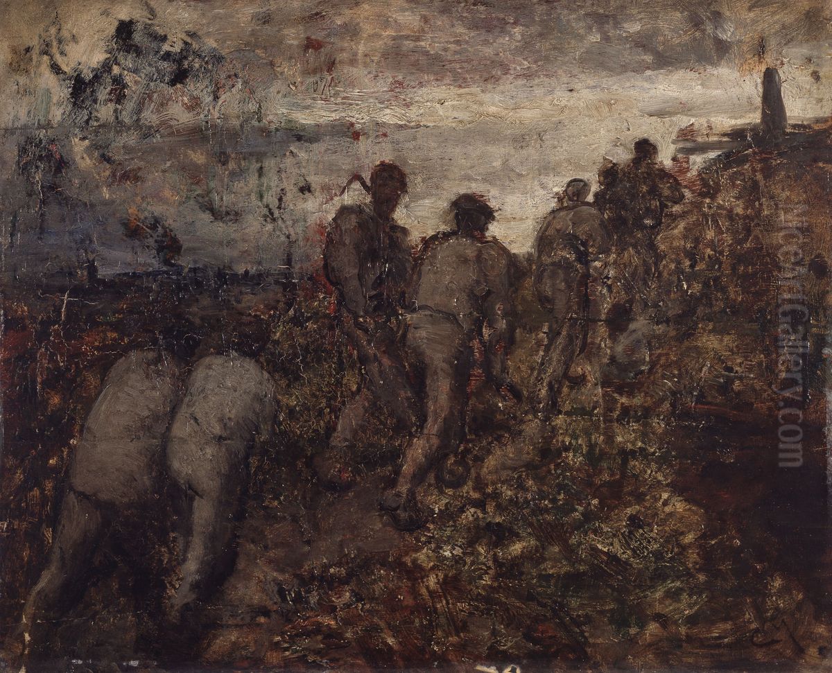 Calvary Oil Painting by Constantin Meunier Calvary Oil Painting by Constantin Meunier