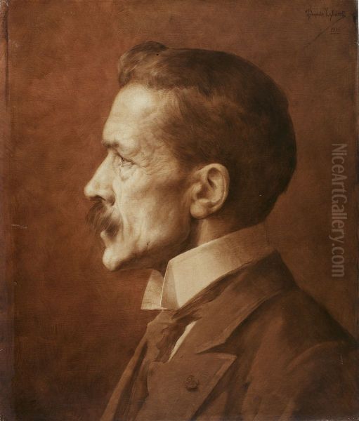 Portrait of Albert Van der Straeten, the King's Prosecutor Oil Painting by Theophile Marie Francois Lybaert