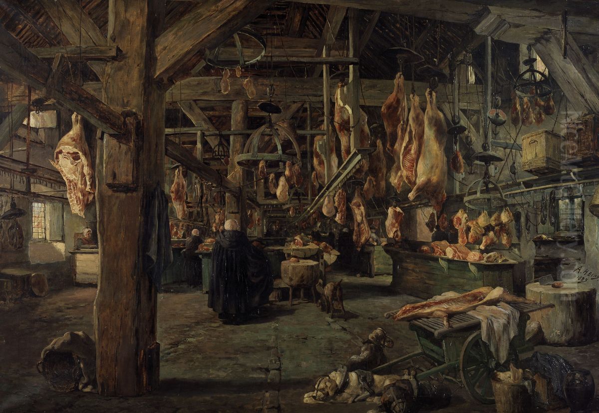 The Meat House in Ghent Oil Painting by Armand Heins