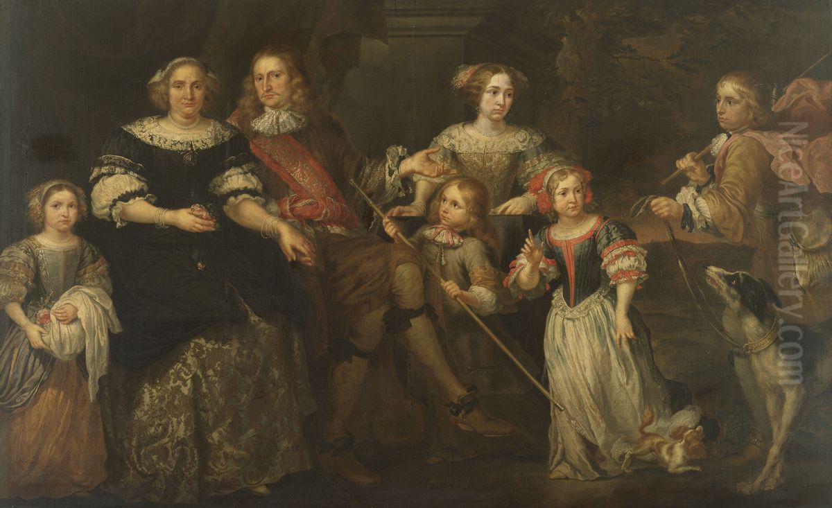 Portrait of the Lacroix d'Angimont Family Oil Painting by Peter Ykens