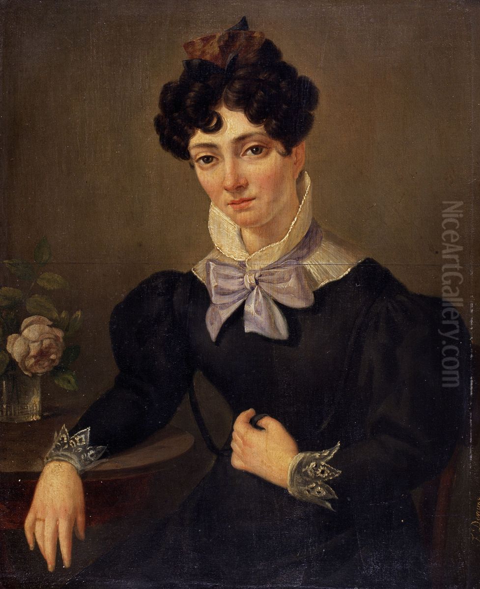 Portrait of the Wife of the Musician Jean De Vigne Oil Painting by Felix De Vigne