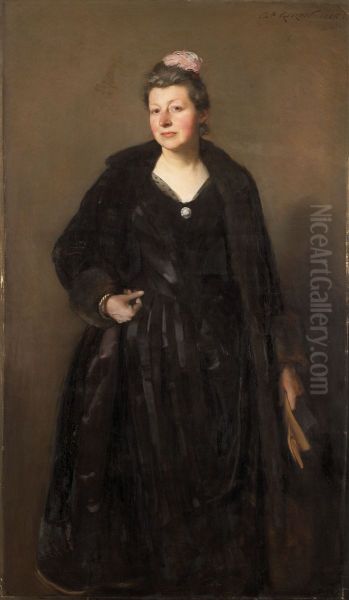 Portrait of Mrs De Bast Oil Painting by Charles Giron