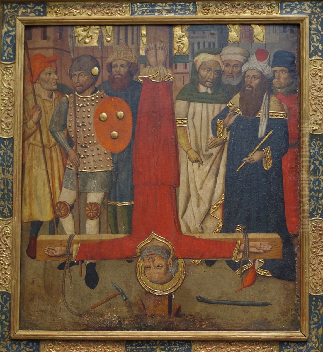 De kruisiging van de heilige Petrus Oil Painting by Jaume Huguet