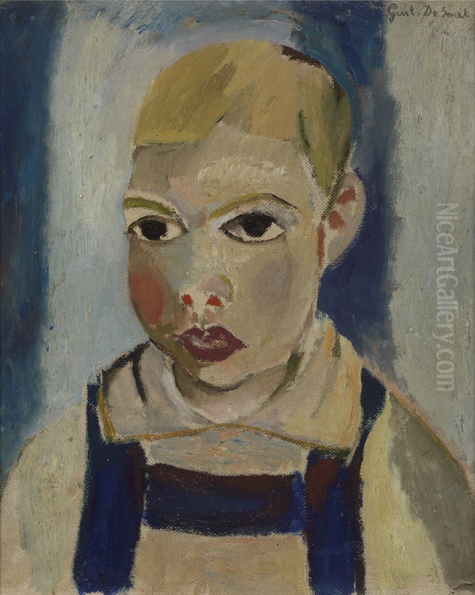 Child's Head Oil Painting by Gustave De Smet