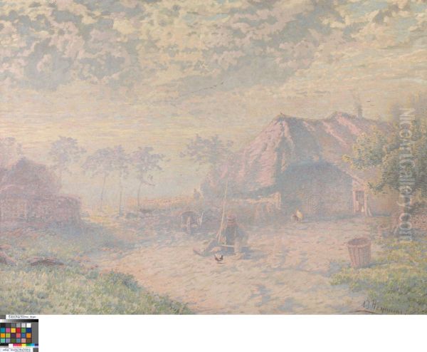 Early Morning Oil Painting by Adriaan Jozef Heymans