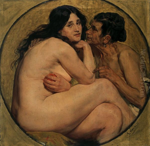 Eve (The Temptation) Oil Painting by Gustaaf Vanaise