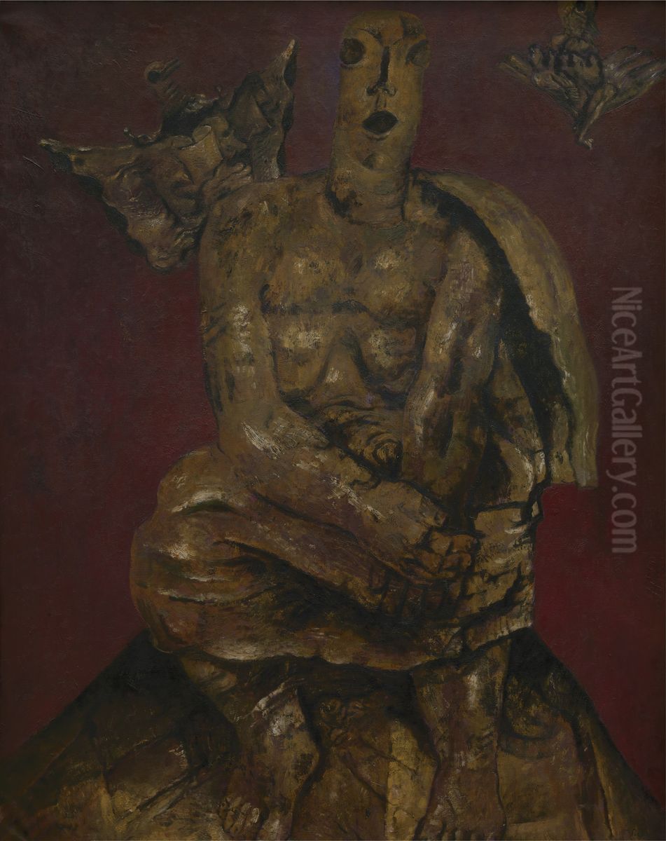 The Singing Statue Oil Painting by Frits Van Den Berghe