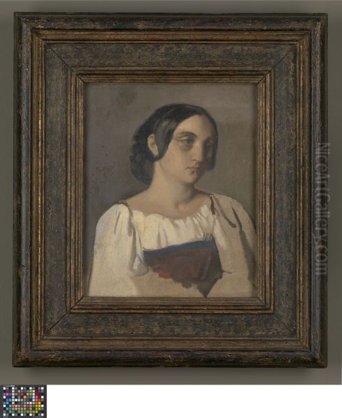 Portrait of an Italian Woman Oil Painting by Theodore Chasseriau