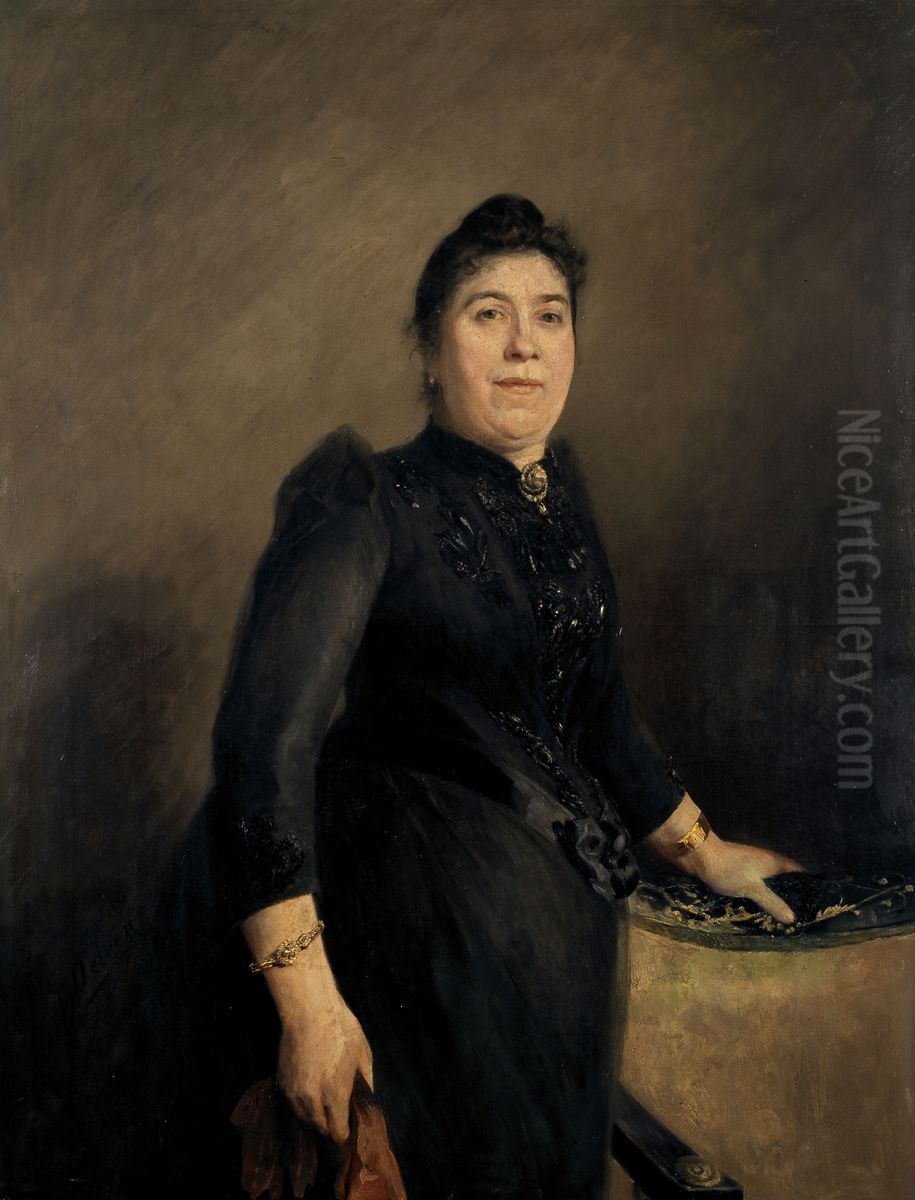 Portrait of a Woman Oil Painting by Jean Delvin