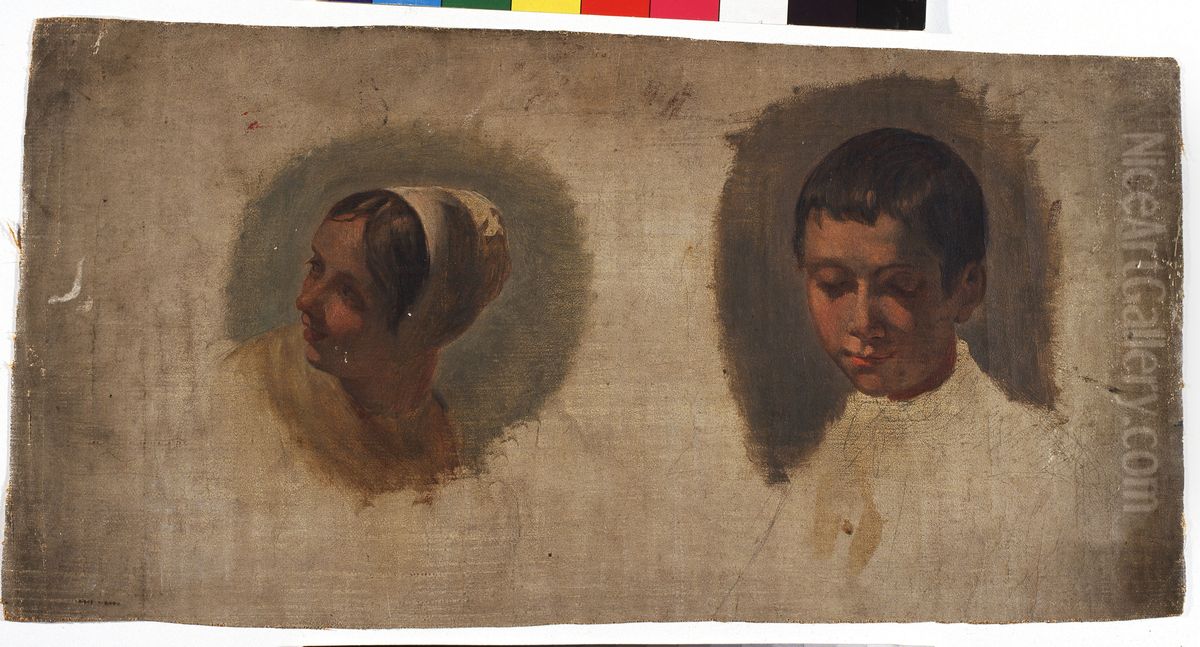 Heads (study) Oil Painting by Jozef Geirnaert Heads (study) Oil Painting by Jozef Geirnaert