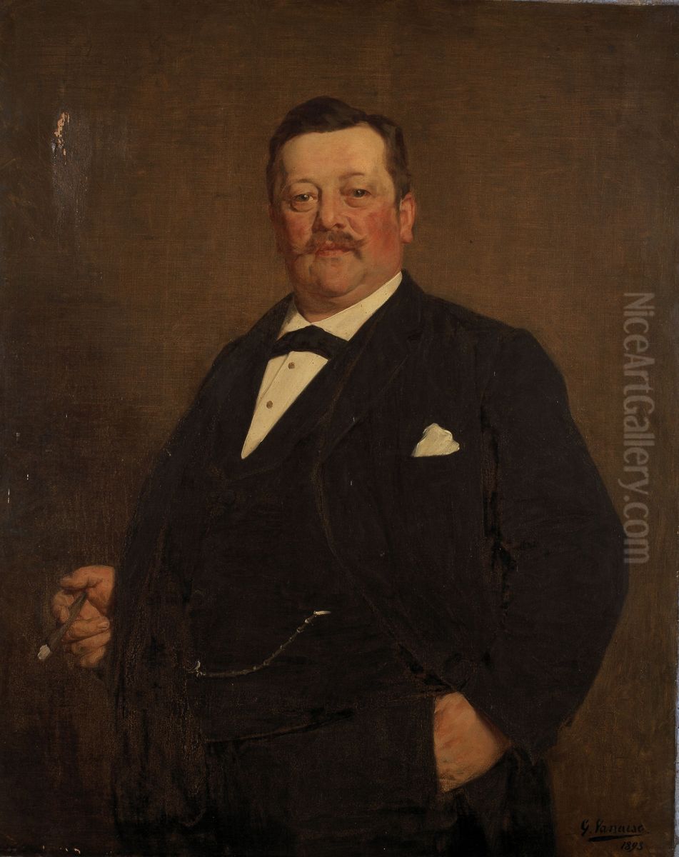 Portrait of a Man Oil Painting by Gustaaf Vanaise