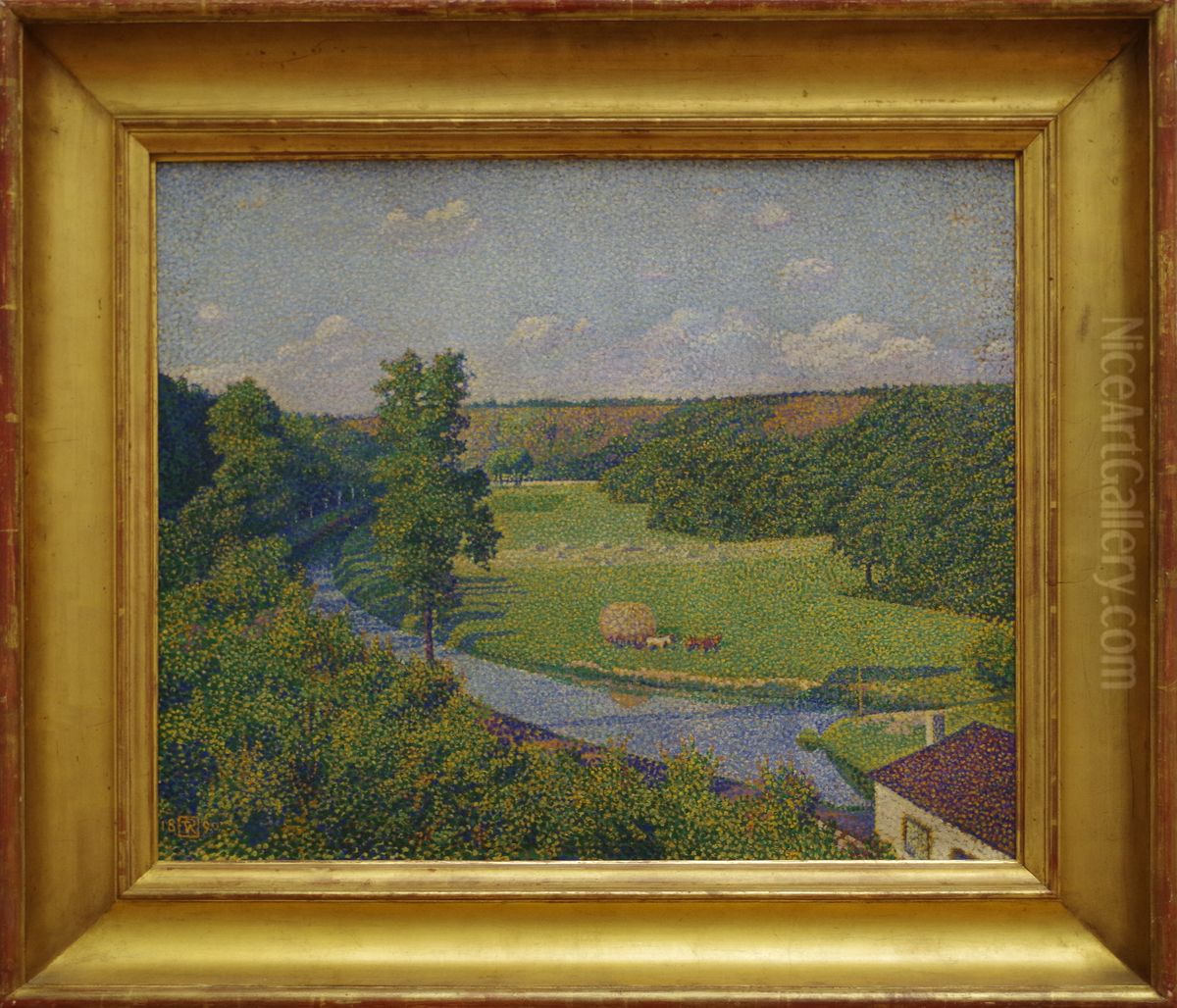 De vallei van de Samber Oil Painting by Theo van Rysselberghe