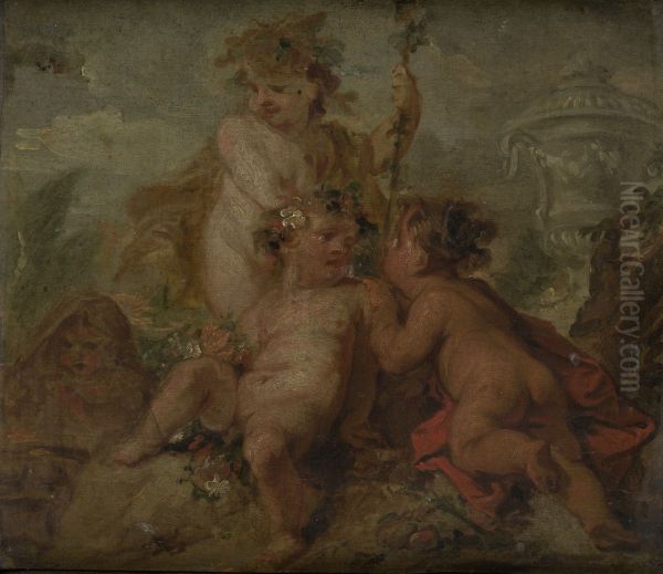 Allegory of the Seasons Oil Painting by Jacob de Wit