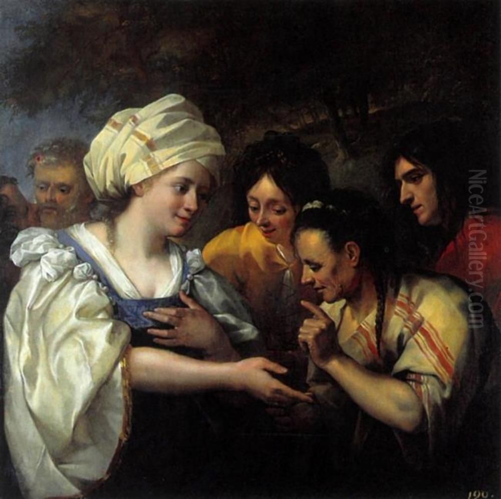 Fortune Teller Oil Painting by Eugene De Block