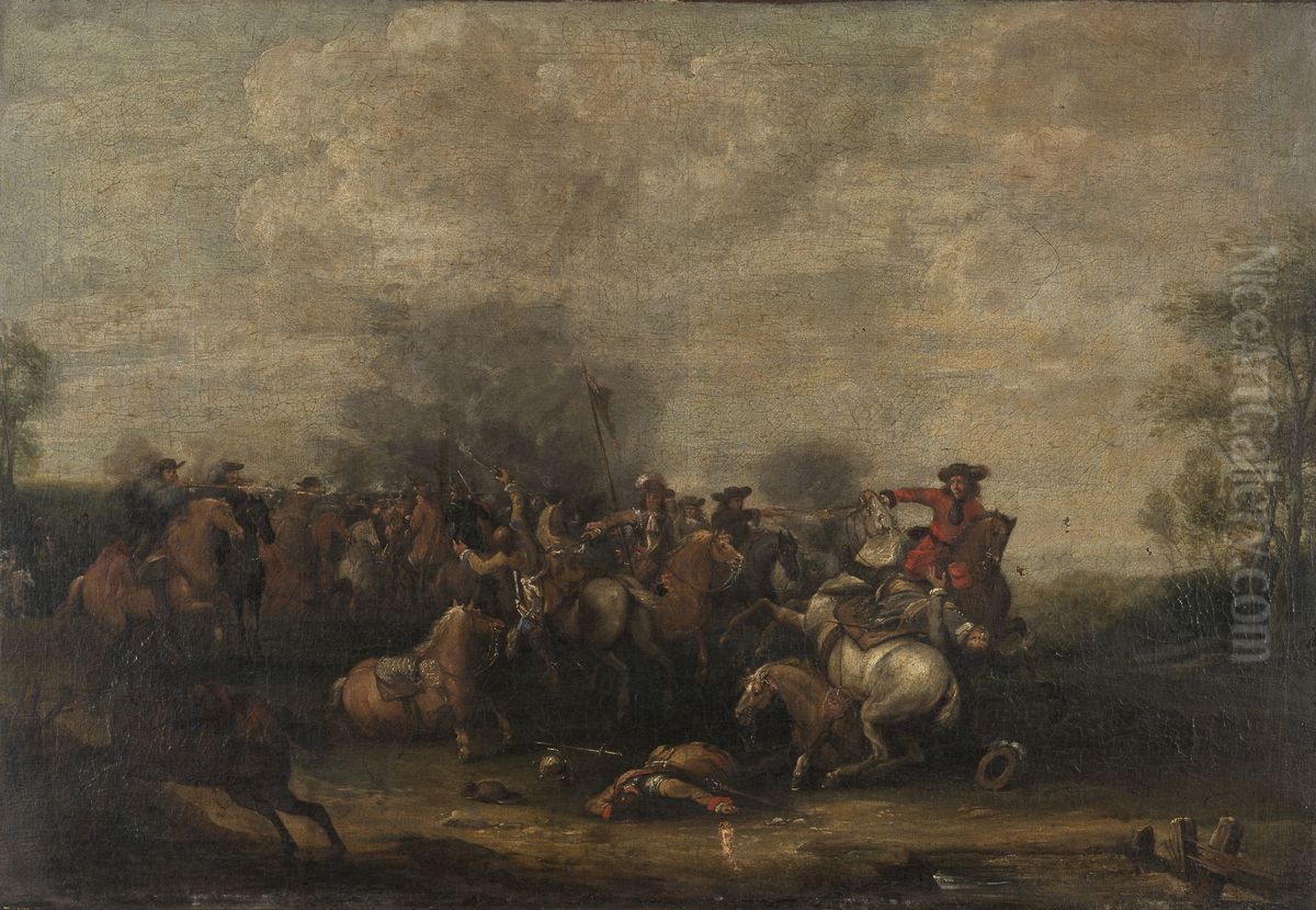 Cavalry Battle Oil Painting by Peter Snayers