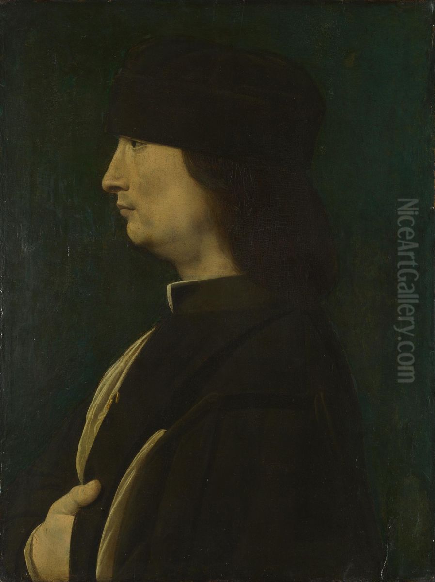 A Man in Profile Oil Painting by Giovanni Antonio Boltraffio