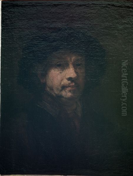 Self-portrait (enlarged on all sides) Oil Painting by Rembrandt