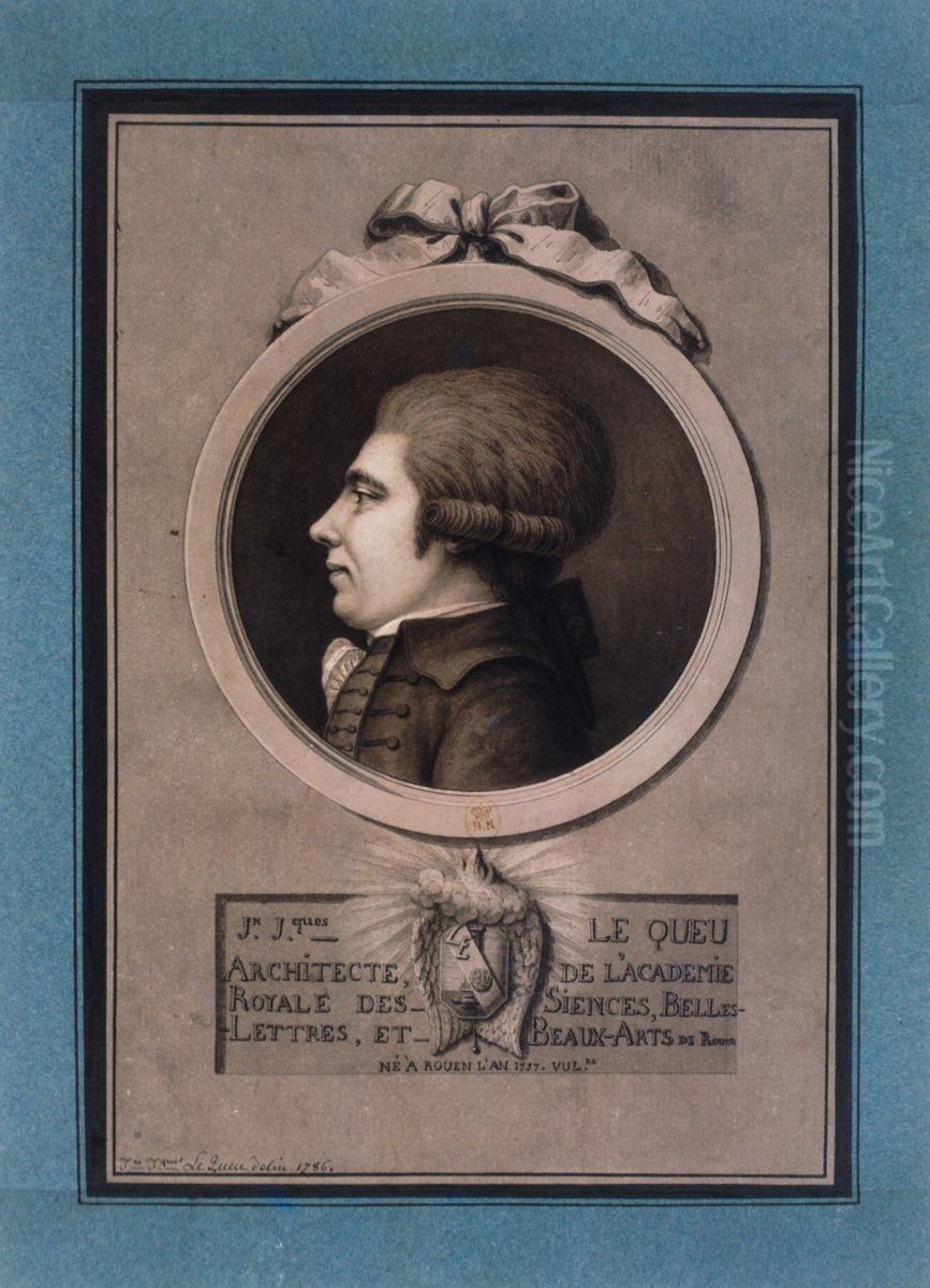 Jean-Jacques Le Queu architecte, de l'Academie Royale des Sciences, Belles-lettres, et Beau-Arts de Rouen Oil Painting by Jean-Jacques Lequeu