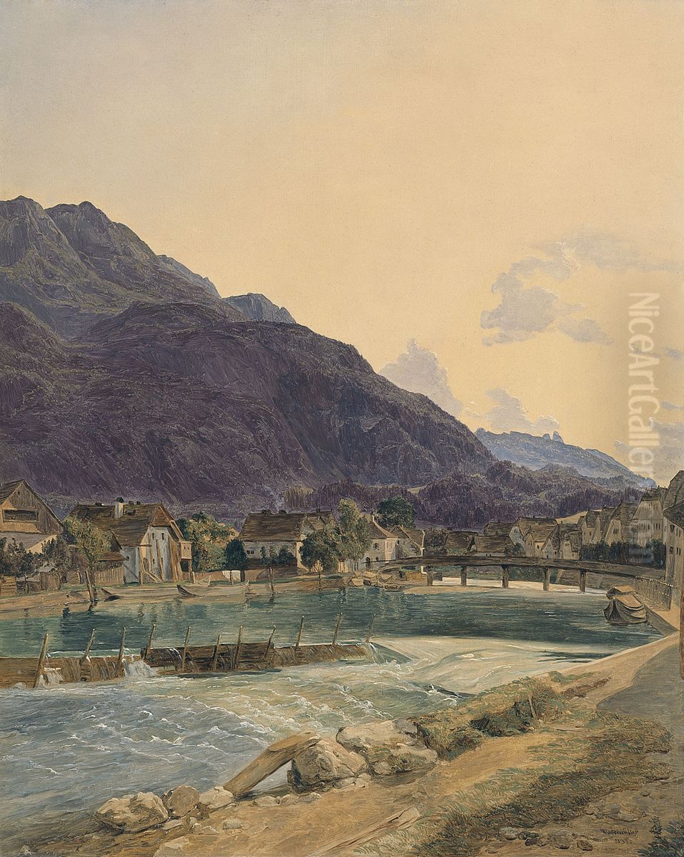 Bad Ischl Oil Painting by Ferdinand Georg Waldmuller