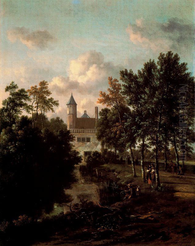 Castle in a forest Oil Painting by Jan Wijnants