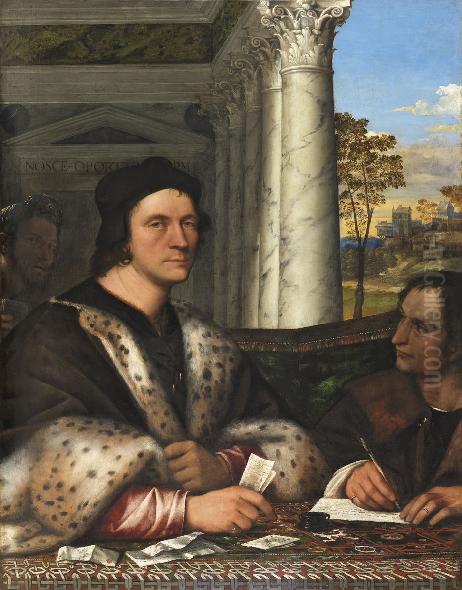 Portrait of Ferry Carondelet with his Secretary Oil Painting by Sebastiano Del Piombo