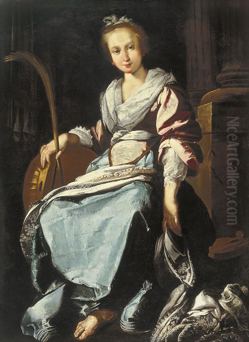 Santa Cecilia Oil Painting by Bernardo Strozzi