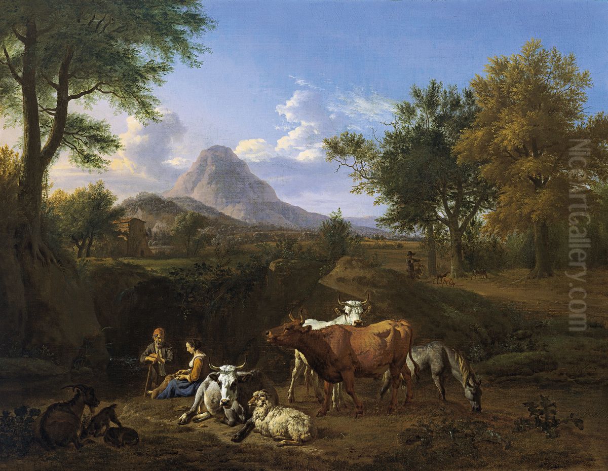 Pastoral Scene Oil Painting by Adriaen Van De Velde