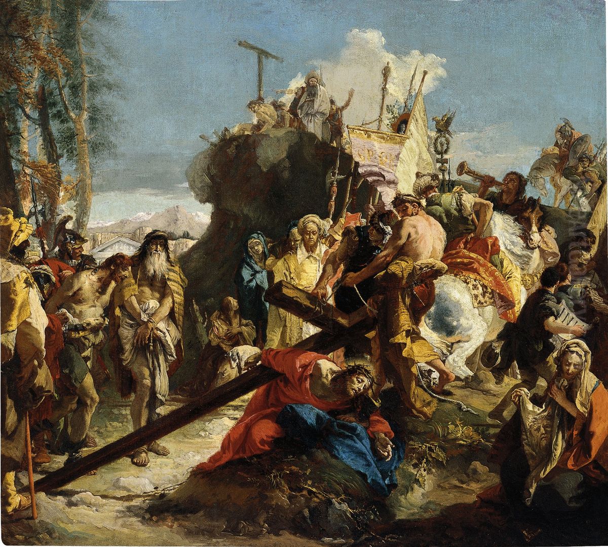 Christ on the Route to Calvary Oil Painting by Giovanni Battista Tiepoloand workshop