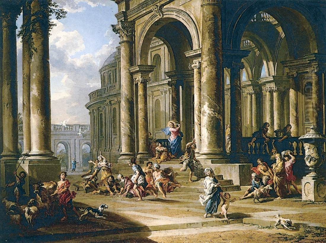 Expulsion of the Moneychangers from the Temple Oil Painting by Giovanni Paolo Panini
