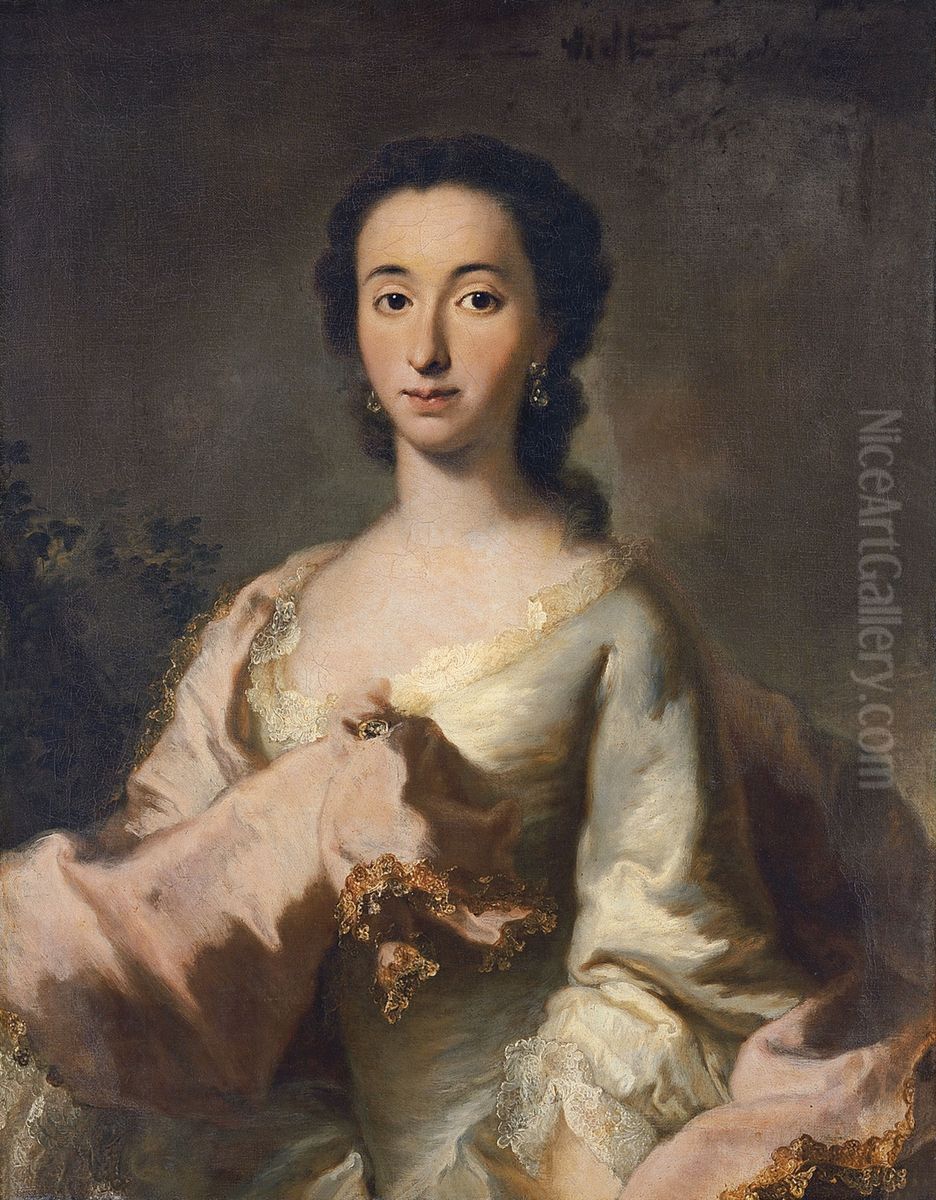 Portrait of Maria Rosa Walburga von Soyer Oil Painting by Georg Desmarees