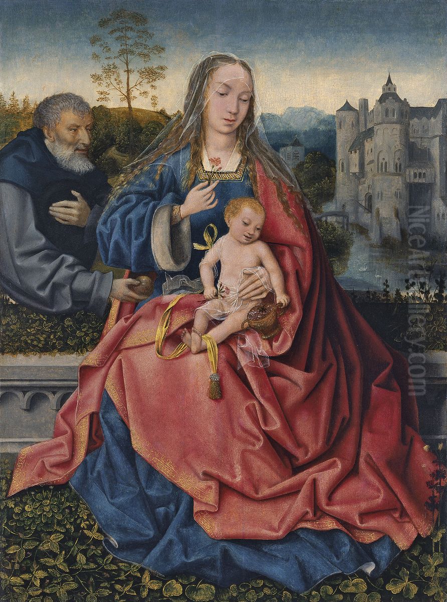 Holy Family Oil Painting by Master Of Frankfurt