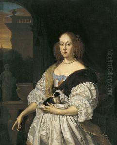 Retrato de una dama con un perro en el regazo Retrato de una dama con un perro en el regazo