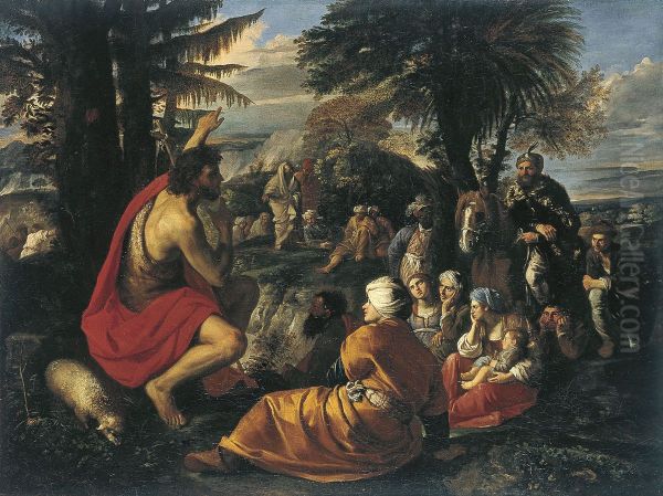 San Giovanni Battista predica nel deserto Oil Painting by Pier Francesco Mola